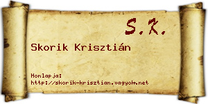 Skorik Krisztián névjegykártya